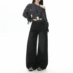 High Waist Loose Slim Straight Leg Long Pants