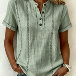 Striped Short-Sleeve Shirts - blue