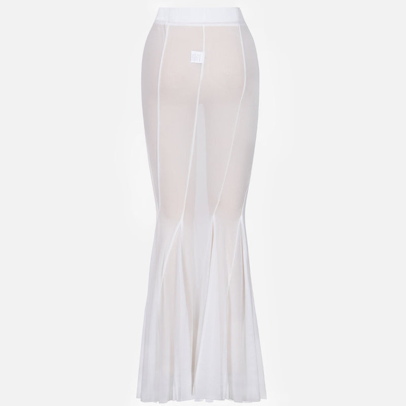 Mesh See-through Maxi Skirt