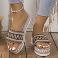Open Toe Platform Sandals, flat heel