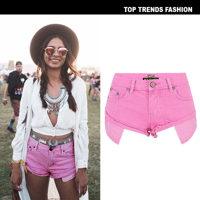 Low Waist Denim Shorts Decadent Style - runwayfashionista.com