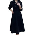 Black Hepburn Style Midi Dress