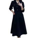 Black Hepburn Style Midi Dress