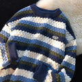 Striped Cardigan Retro V-Neck Knitwear - runwayfashionista.com