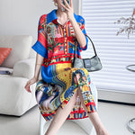 Bold & Beautiful: New Pleated Midi Dress - Royal Blue