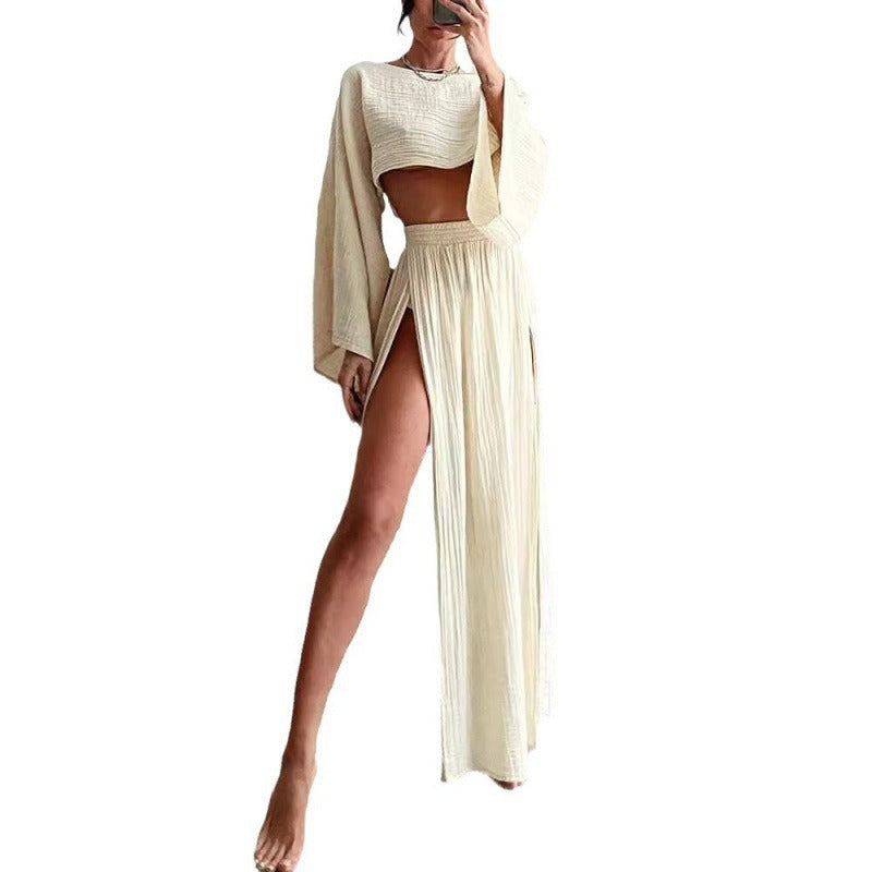 Effortless Elegance: The Linen-Blend Two-Piece Set Reveal - apricot