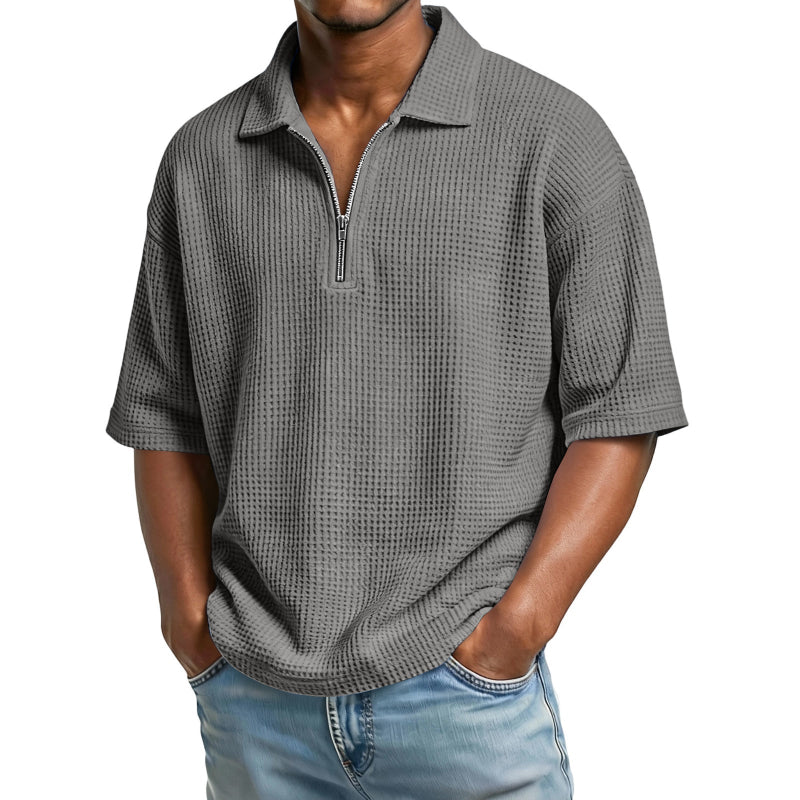 Waffle-Weave Short-Sleeved Shirts - runwayfashionista.com