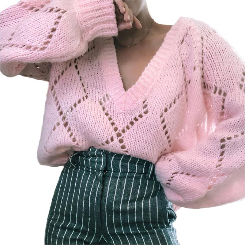 Long Sleeve Loose Knitted Sweater Top