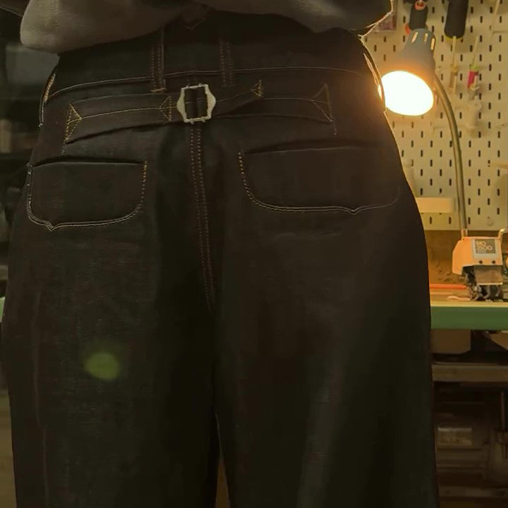Classic Pocket Denim Wide-Leg Pants