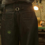 Classic Pocket Denim Wide-Leg Pants