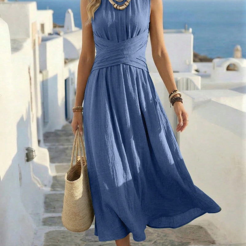 Sleeveless Maxi Dress - blue