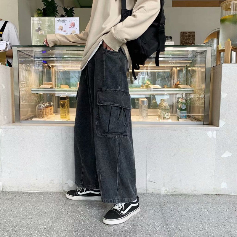 Straight-Leg Casual Loose Cropped Jeans