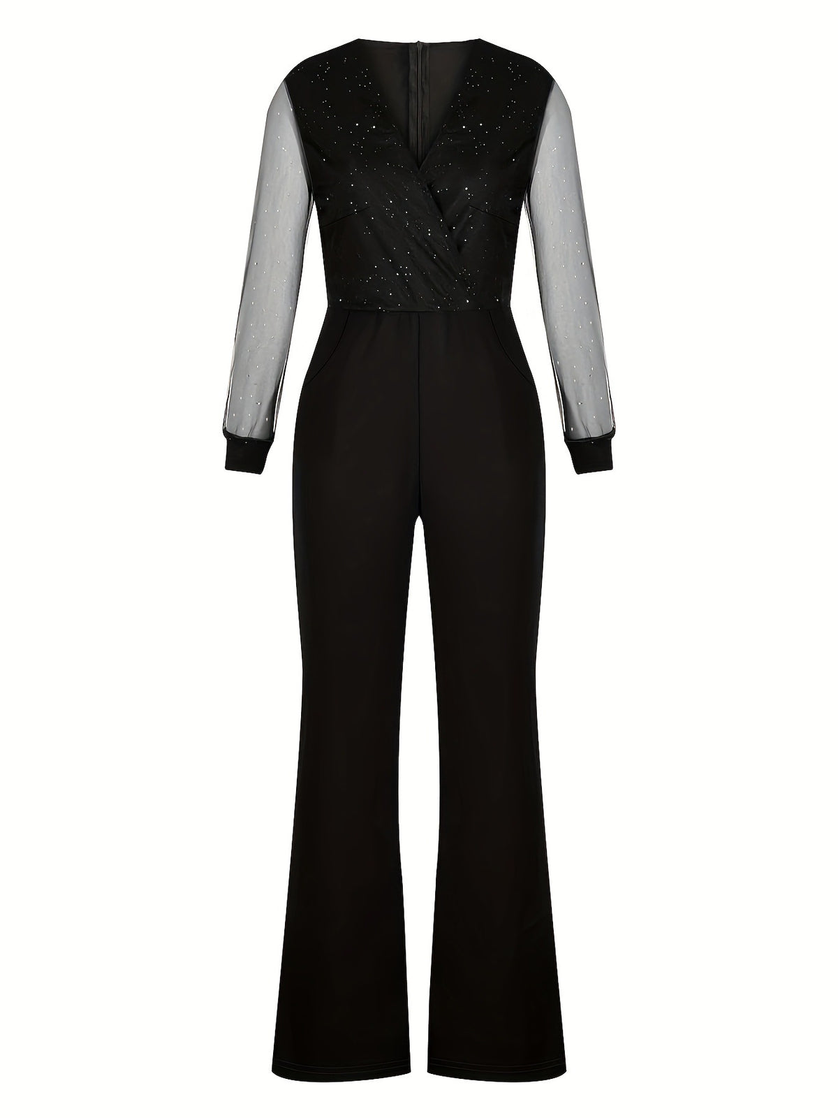 Mesh powder patchwork jumpsuit - runwayfashionista.com