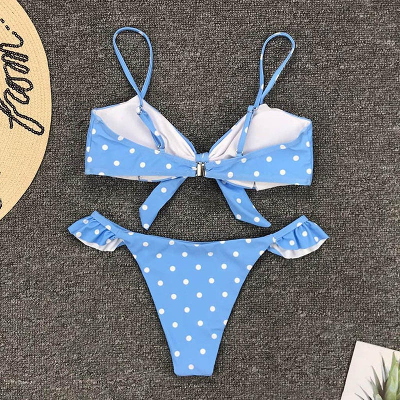 Dot Print Push-up Bikinis - runwayfashionista.com