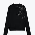 Star Love Hot Diamond Black Knitted Sweater