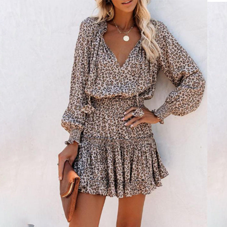 Floral Print Long Sleeve Mini Dress
