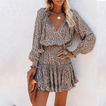 Floral Print Long Sleeve Mini Dress