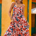 Frill Backless Printed Sleeveless Midi Dress - rnwayfashionista.com