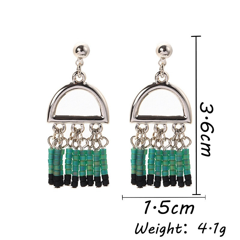 Rice bead tassel earrings - runwayfashionista.com