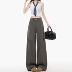 Lazy Style Trendy Unique Design Denim Pants