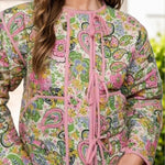 Tied Printed Long Sleeve Jacket - runwayfashionista.com