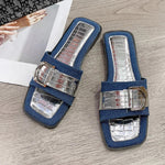 Buckle Trim Open Toe Flat Sandals - Elegant & Comfortable - runwayfashionista.com
