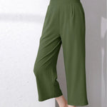 Pocketed Half Elastic Waist Pants - Runwayfashionista.com