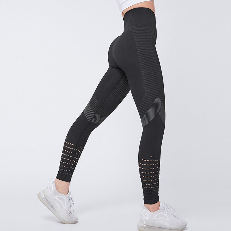 High waisted mesh yoga elastic tight leggings - runwayfashionista.com