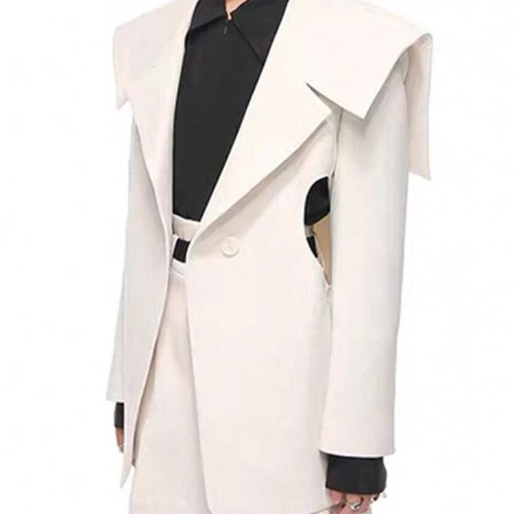 Long sleeve single button blazer - runwayfashionista.com