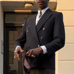 Black Double-breasted Blazer