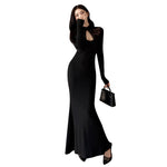 Daring Drama: Lace Patchwork Fishtail Midi Dress