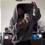 Casual Hooded Loose Sweatshirt - grey