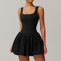 A two-piece sports dress set in a solid color, designed for comfort and flexibility during various athletic activities.