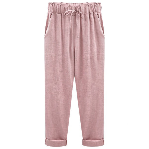 Linen cropped pants - runwayfashionista.com