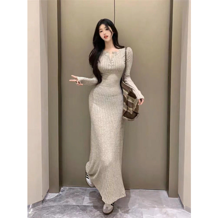 Vintage Long Sleeve Knit Dress