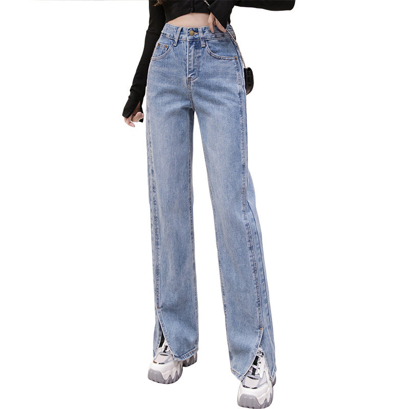 Straight Slit Jeans - runwayfashionista.com