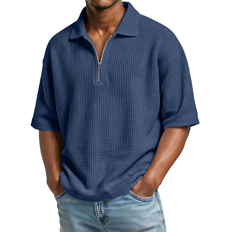 Waffle-Weave Short-Sleeved Shirts - runwayfashionista.com