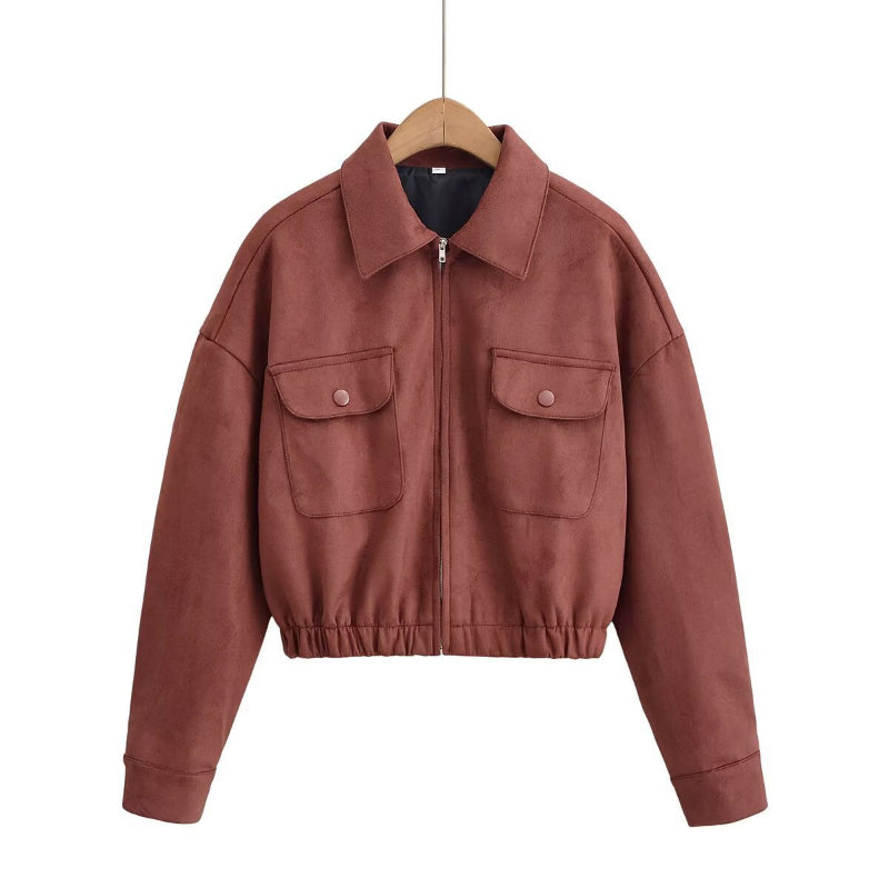 Effortless Autumn Chic: The Oversized Suede Statement - brick red
