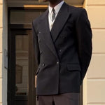 Black Double-breasted Blazer