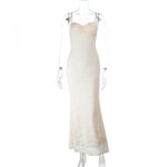 Cinching Lace Camisole Midi Dress