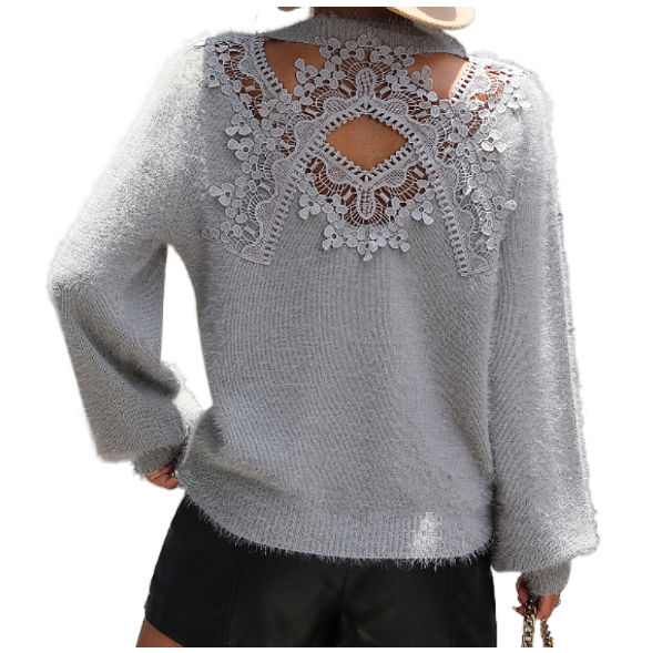 Round Neck Long Sleeved Pullover Sweater - runwayfashionista.com