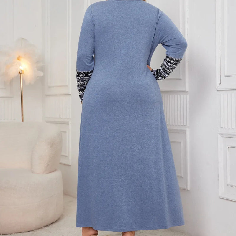 Statement Plus Size Printed Midi Dress