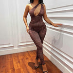 One Shoulder Slim Bag Hip Jumpsuit - runwayfashionista.com