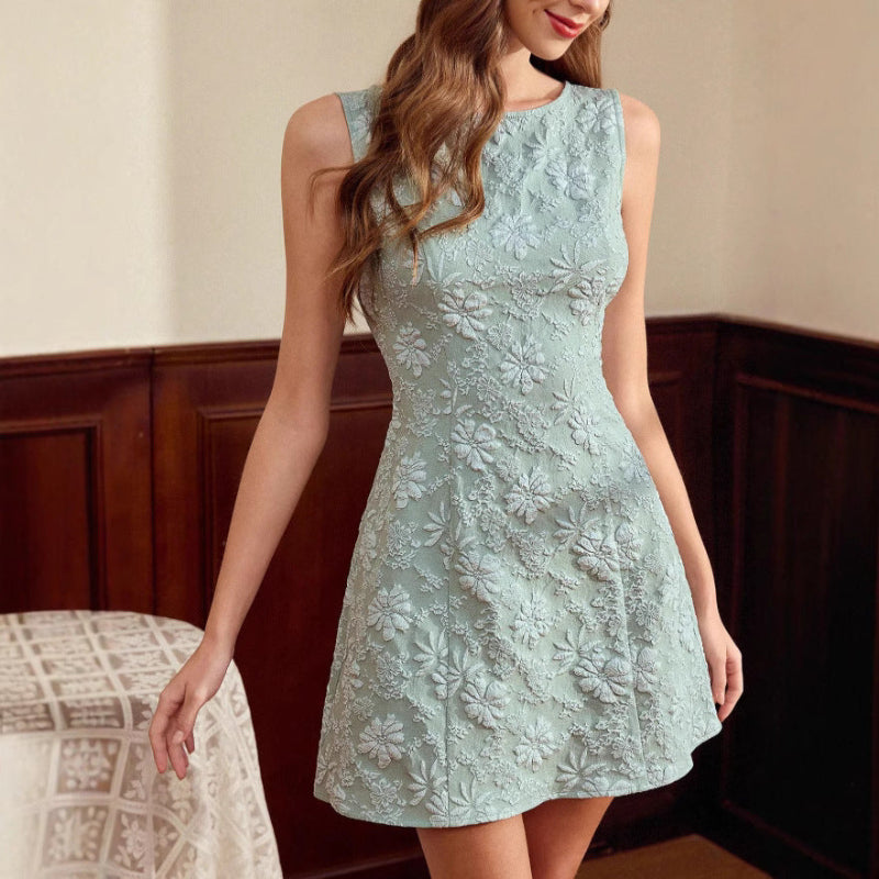 French Minimalist Style Dress - Green