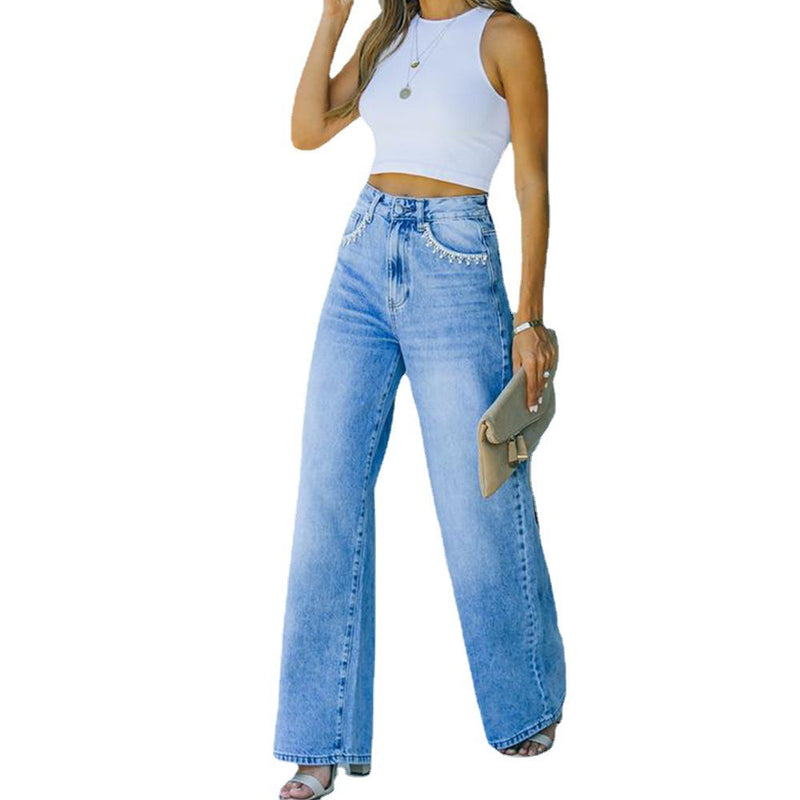 Petal Pocket Style Washed Denim - runwayfashionista.com