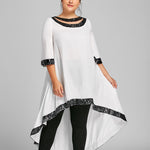 Glamorous Plus Size Sequined Dip Hem Dress