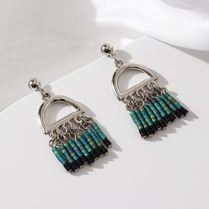 Rice bead tassel earrings - runwayfashionista.com