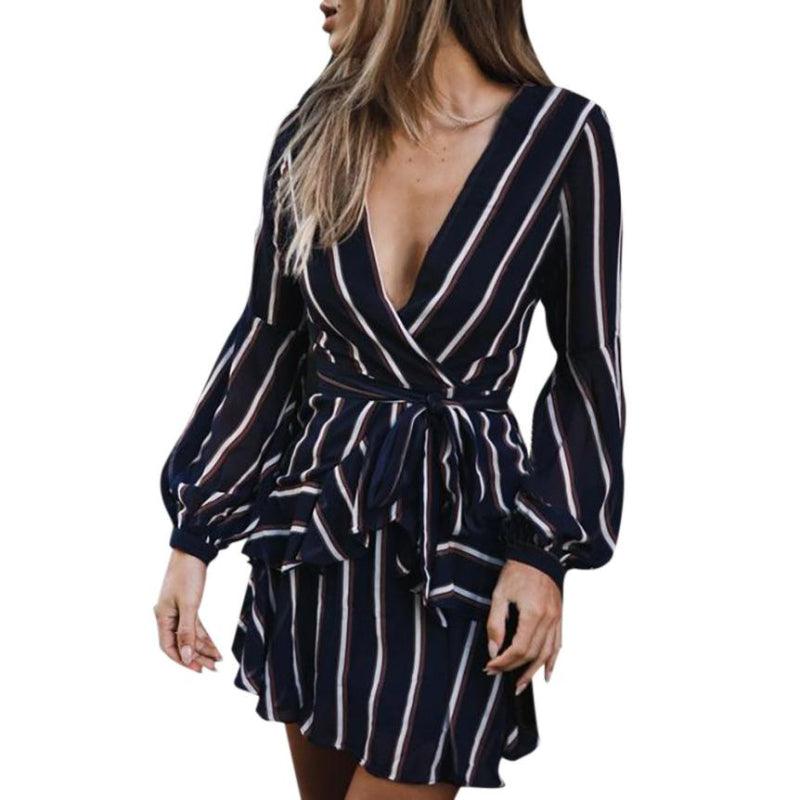 Lantern Sleeve Mini Party Dress