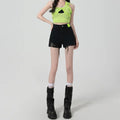 College Style Distressed Denim Shorts