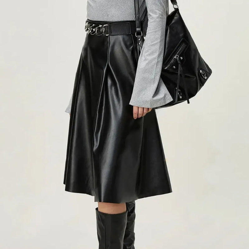 High Waist Skirt with Zipper